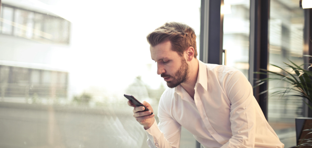 Man looking at phone